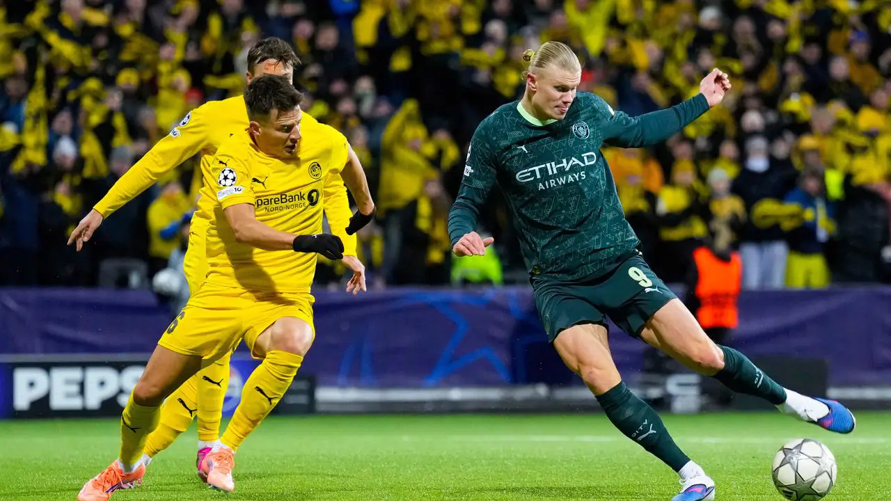 Erling Haaland kecewa usai Man City kalah dari Bodo Glimt