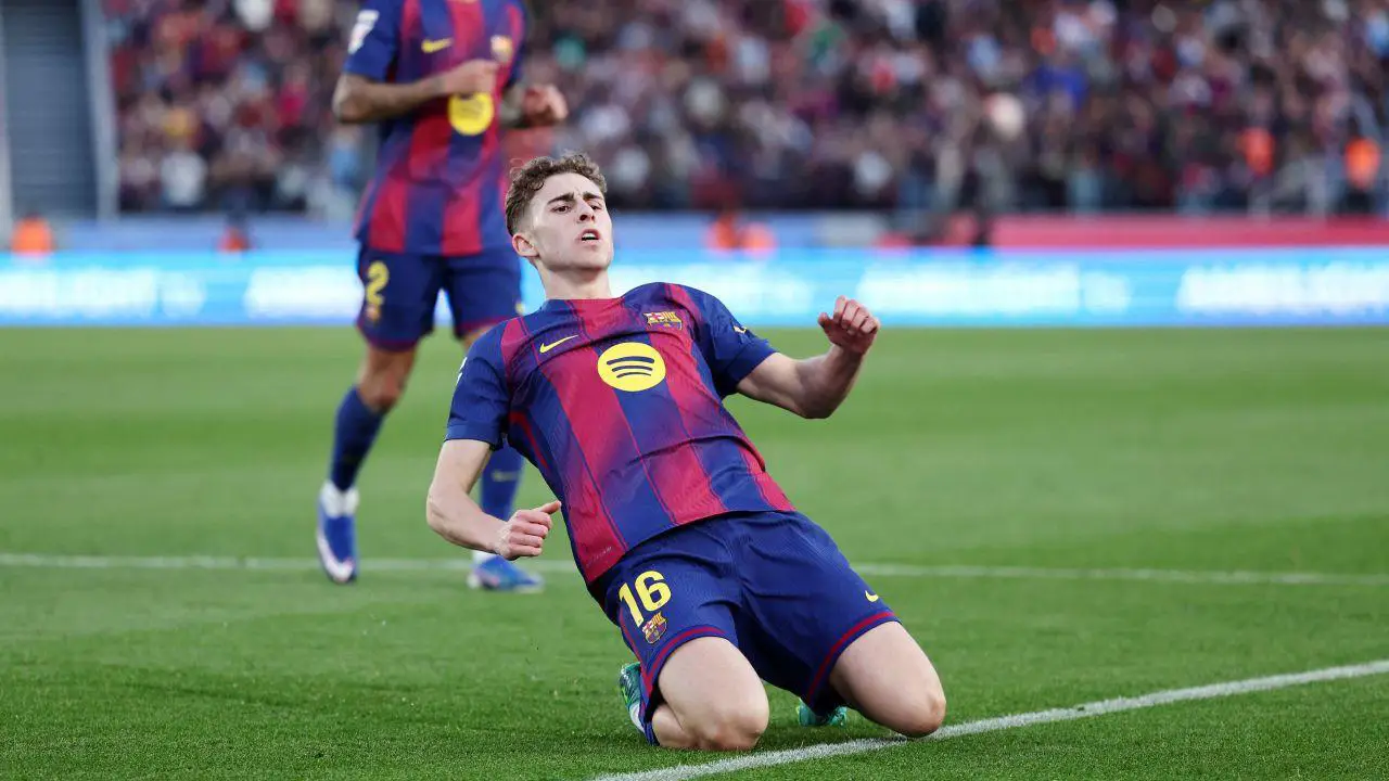 Pemain Barcelona merayakan gol saat menang 3-0 melawan Levante di La Liga 2026